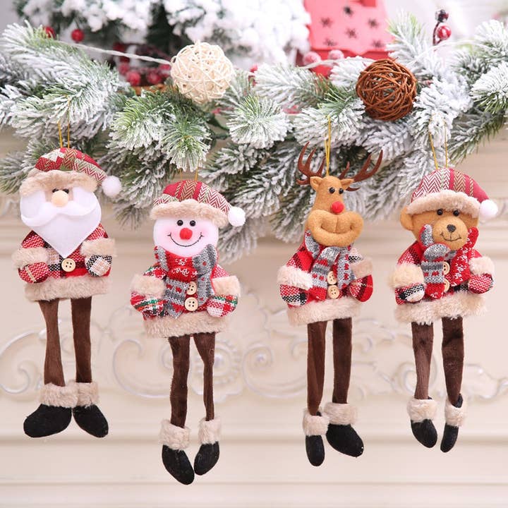 Funkyrel® Atzbranding Limited - Wholesale Ornament - Xris - Christmas Long-Legged Plaid Fabric Doll Ornament