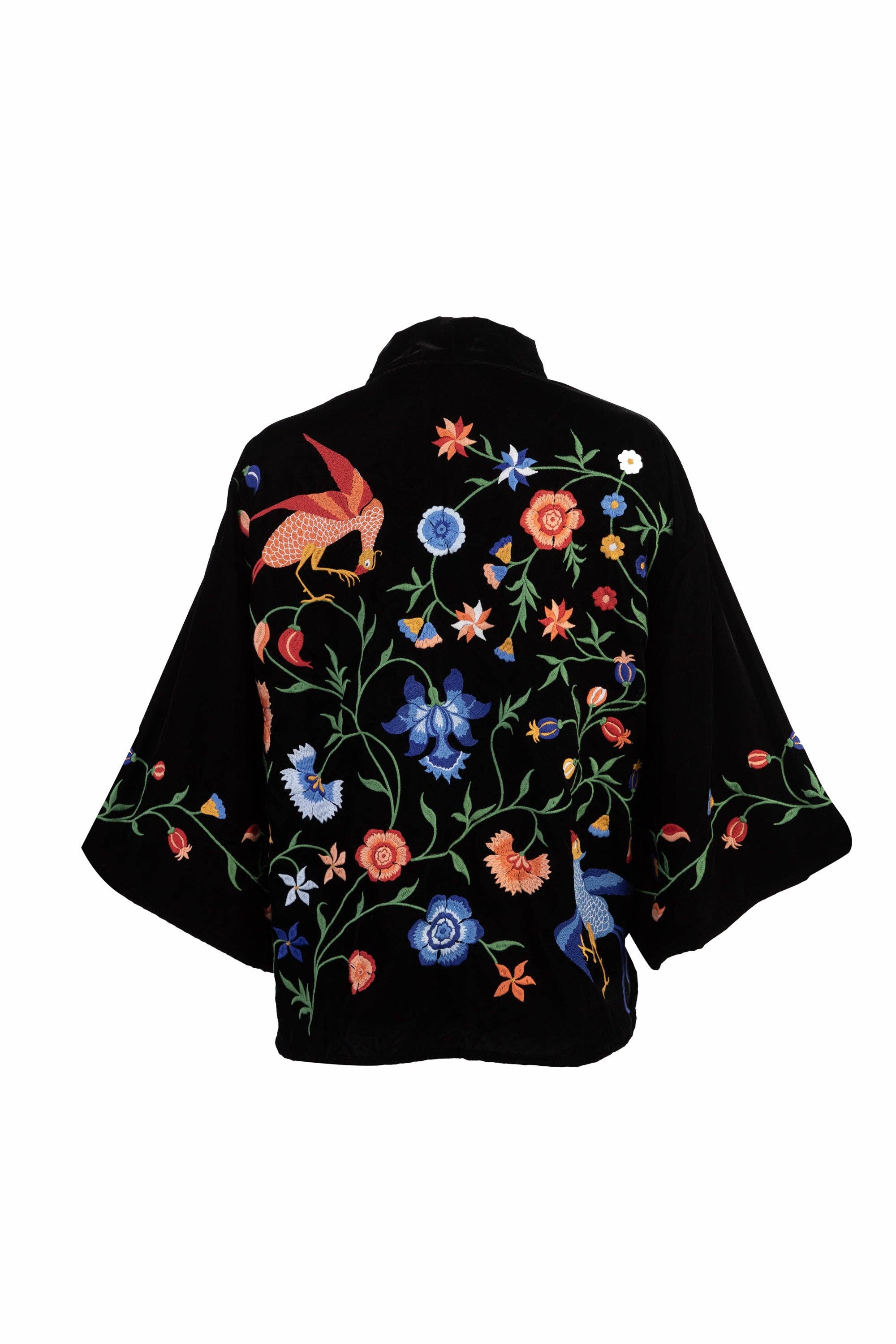 Artemis Muse - Wholesale Kimono - Women's - Regal Floral & Bird Embroidery Velvet Luxury Kimono5