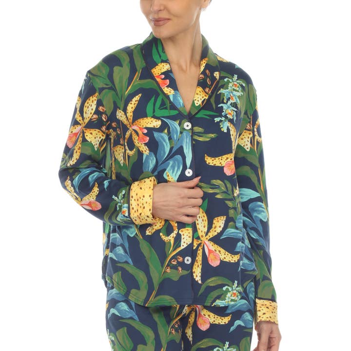 WHITE MARK – wholesale Sleepwear set – Women's – Women's Two Piece Wildflower Print Pajama Set18
