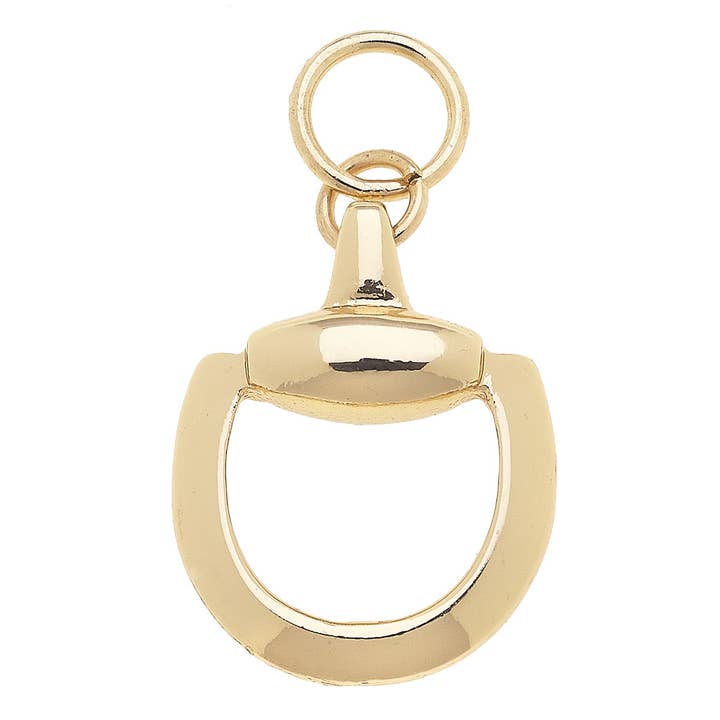 Canvas Style - Wholesale Individual Charm/Pendant - Horsebit Charm in Shiny Gold