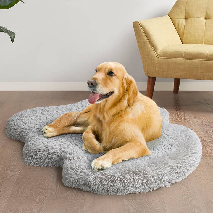 Olliix - Wholesale Pet Bed - Dog - Faux Fur Orthopedic Dog Bed Rug with Cover, Grey2