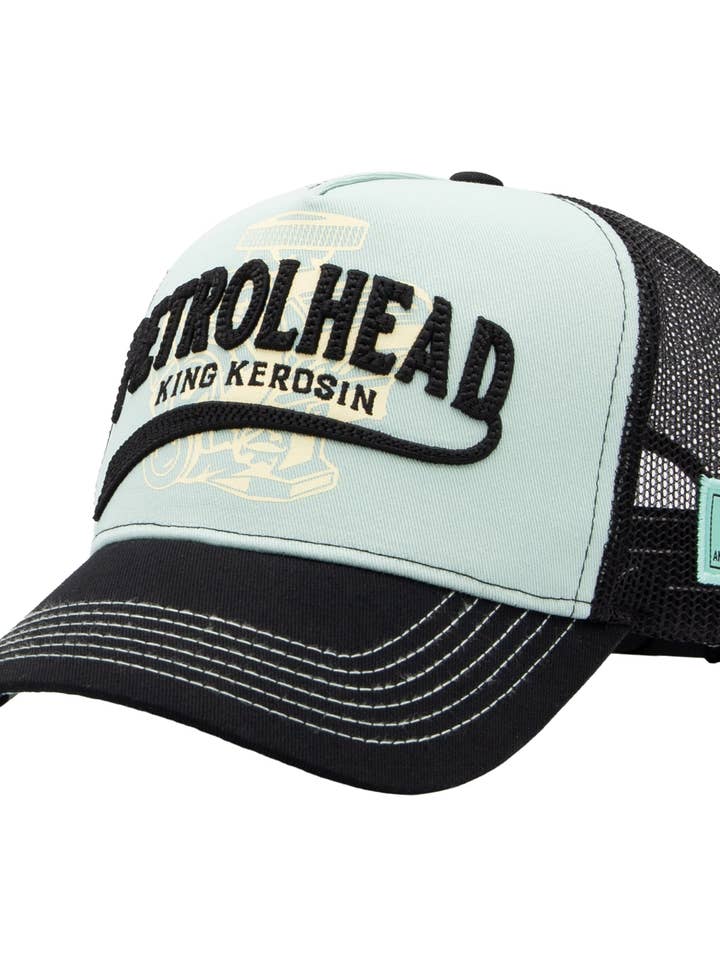 Boné de Caminhoneiro 'Petrolhead' em Turquesa por atacado de KING KEROSIN