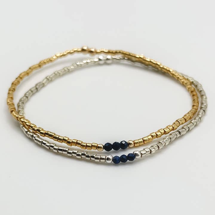 Safir Armband - September Birthstone - Trippel Ädelsten för wholesale av Au Fait Co