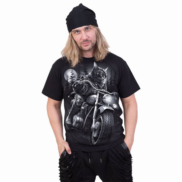 Spiral - Wholesale T-Shirt (Graphic) - Unisex - NINE LIVES - T-Shirt Black