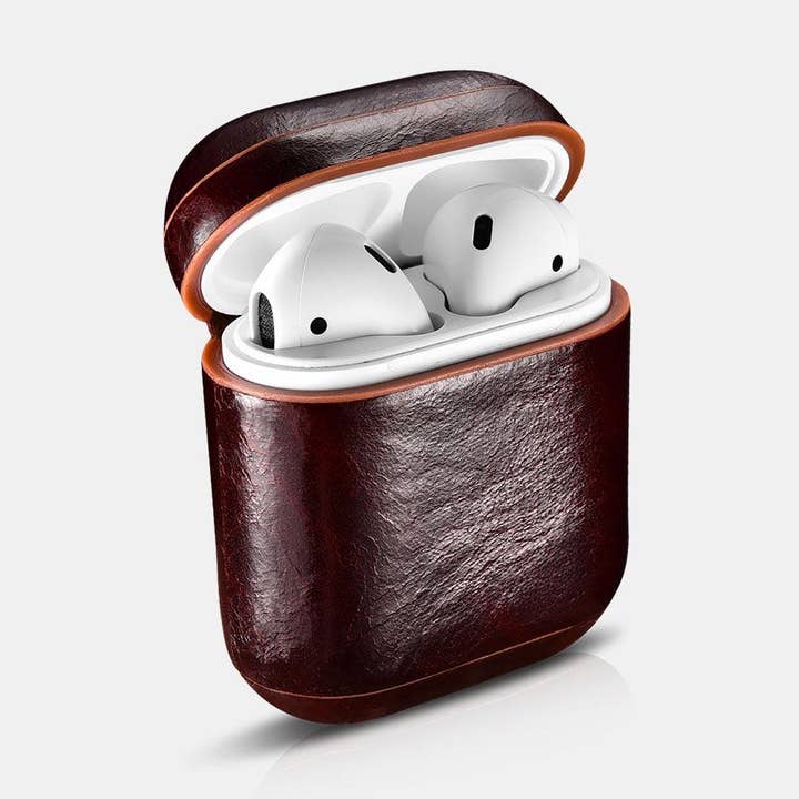 Luxury Premium Leather AirPods Case - Dark Brown for wholesale by CairPods