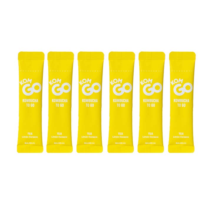 Komgo - Vendita all'ingrosso Kombucha - Doypack con 6 bastoncini di polvere di Kombucha - Limone coreano1