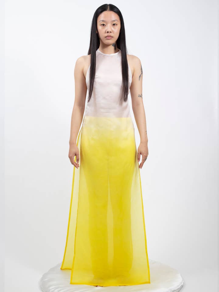 LL.13502 DIP DYE AO DAI YEM HALTER SPLIT DRESS for wholesale by Lieu Le