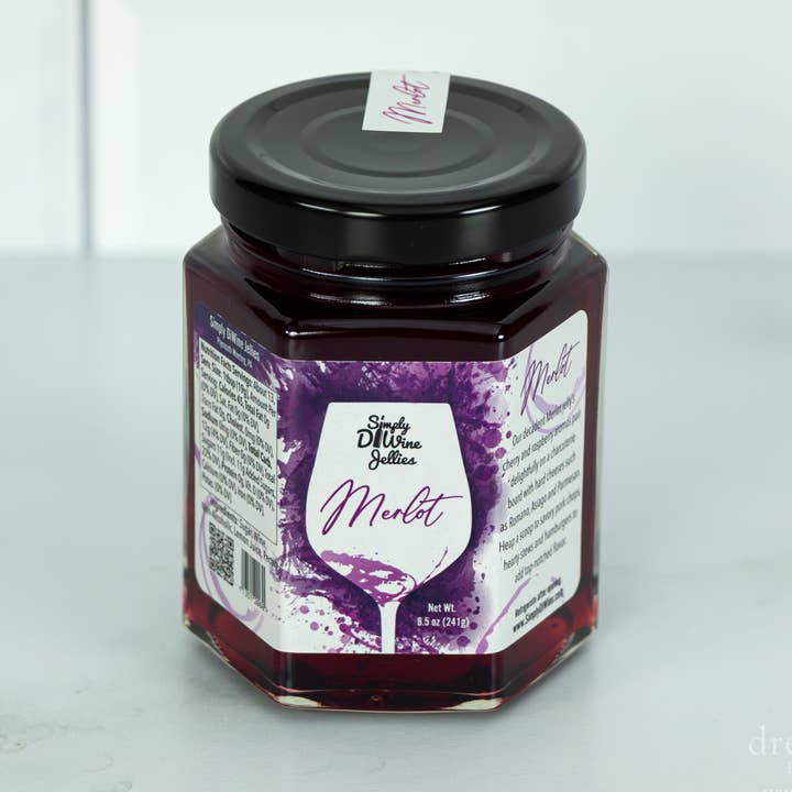 Merlot Wine Jelly 8.5oz for wholesale by Simply DiWine Jellies, LLC