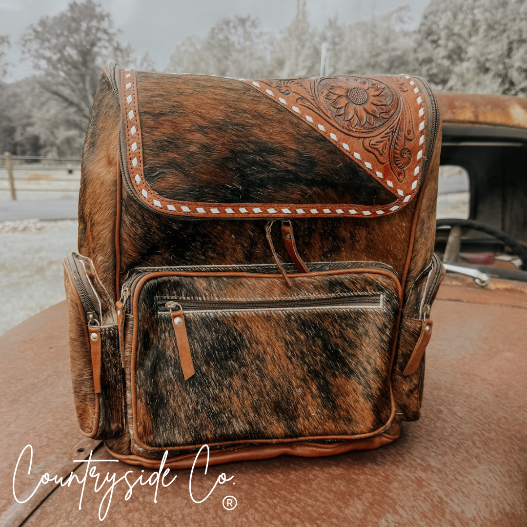 Texas Western Cowhide Bags and More – Großhandel Rucksack – Damen – Mesa Rindsleder Rucksack Laptop-Tasche, Reisetasche6