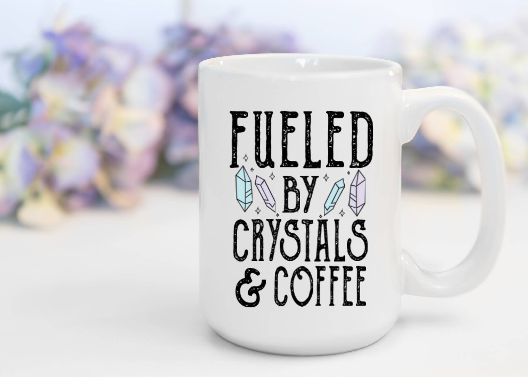 AromaSarapy - Wholesale Coffee Mug - Fueled By Crystals & Coffee | Funny, Sweary Mug