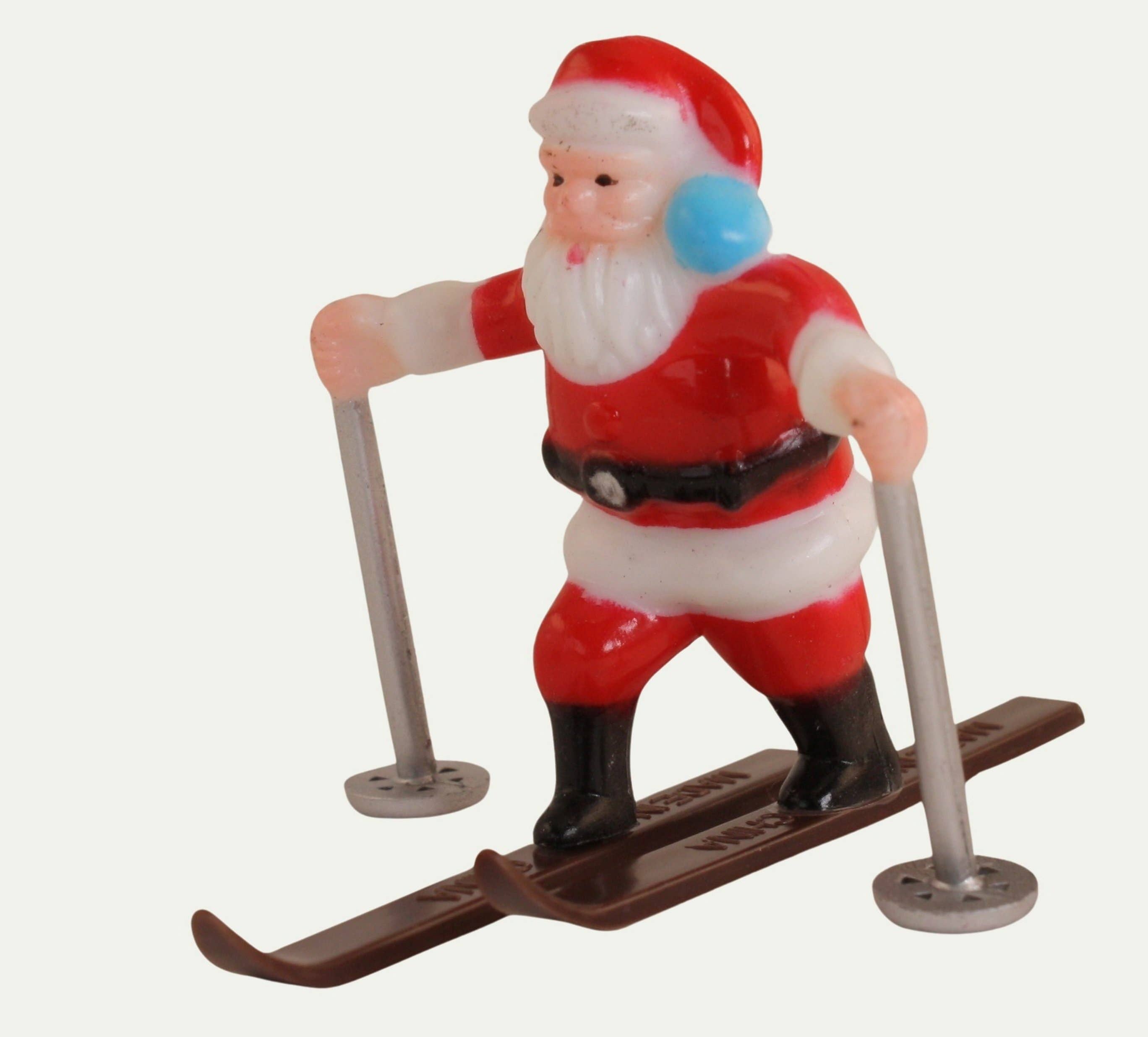 mix 60s Vintage Style Santa Skiers  Figurines - Set of Two for wholesale on Faire5