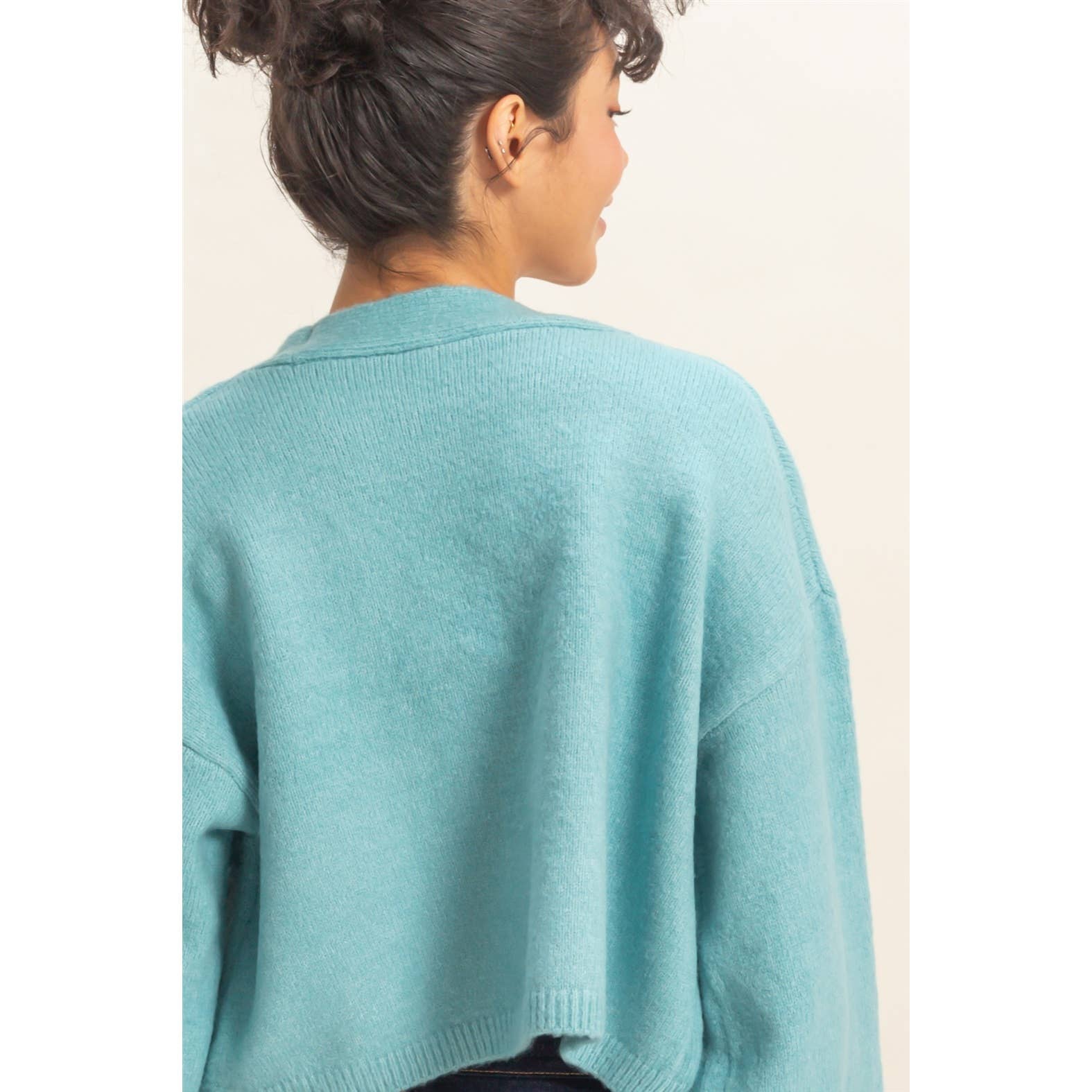 Double Zero - Vendita all'ingrosso Cardigan - Donna - Maglione cardigan aperto sul davanti13