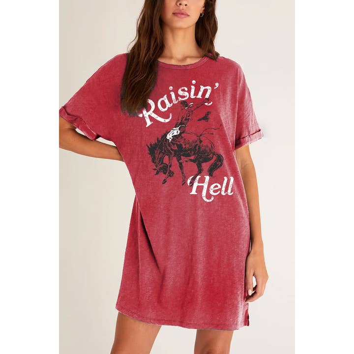 RAISIN HELL MINERAL GRAPHIC DRESS for wholesale by HRTandLUV