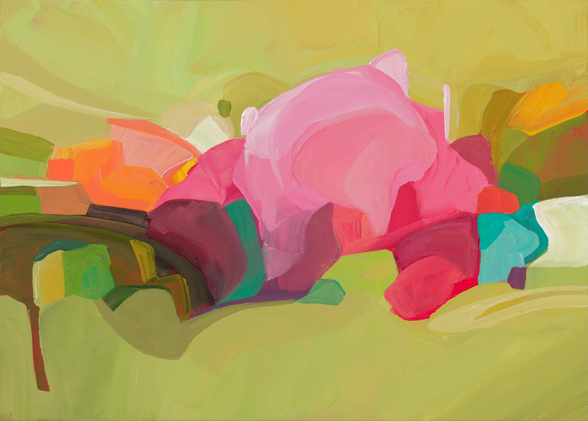 Susannah Bleasby Art - Wholesale Flat Wrap - Art gift wrap | Flat wrapping paper | Green pink gift wrap3