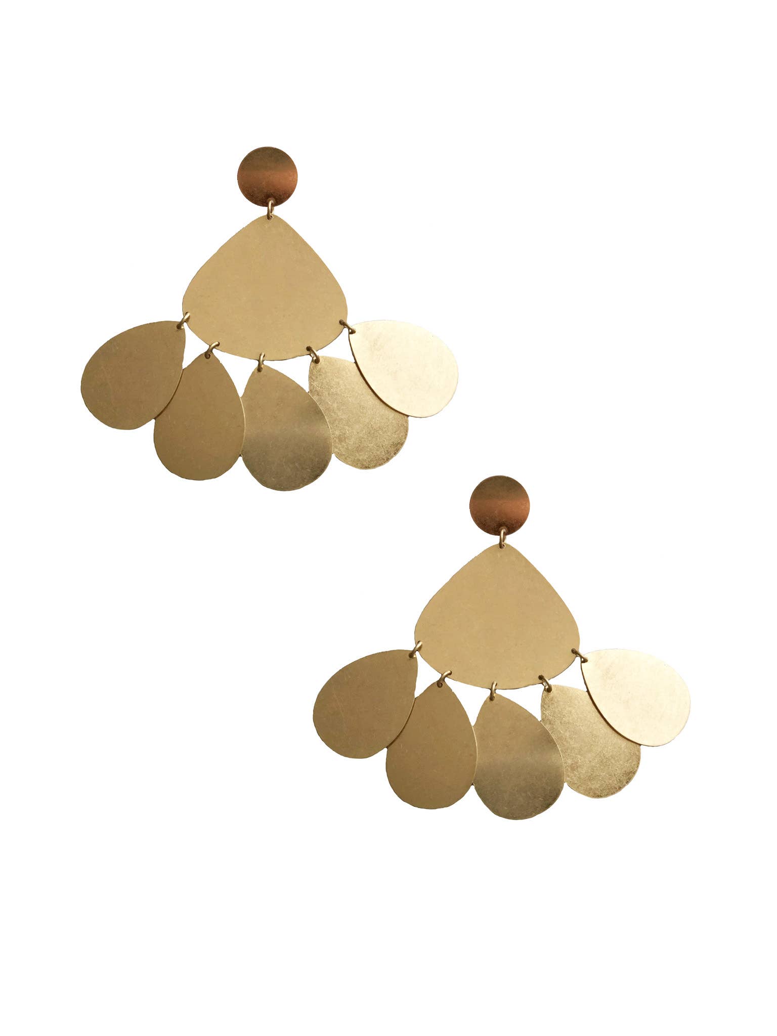 Be the Good - Wholesale Dangle Earrings - Gold Lily Pad Chandelier Earrings2