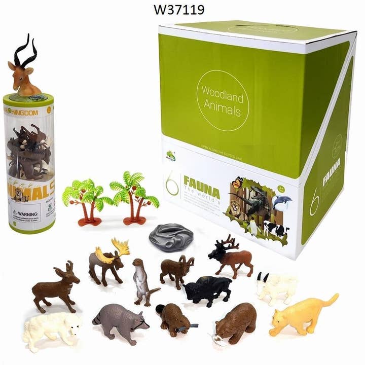 Texas Toy Distribution - Wholesale Figurine Toy - Kids - North American Animal 3" Figurines Tube with Head Topper