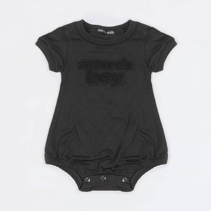 Chenille Cotton Onesie Baby - Mama's Boy for wholesale by LĒ·LĀ·LŌ