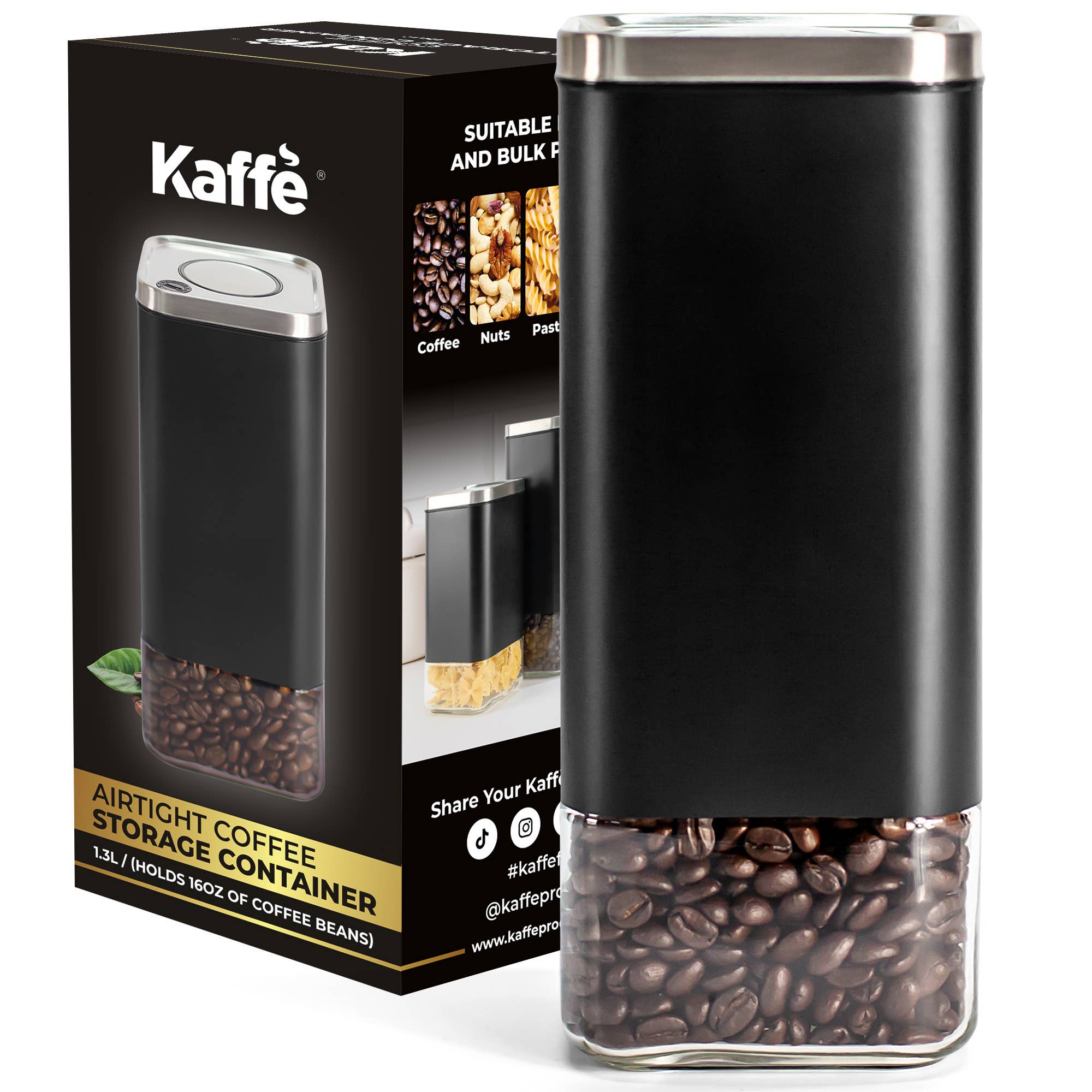 Kaffe – wholesale Canister – Kaffe Coffee Canister Storage Container Stainless Steel6
