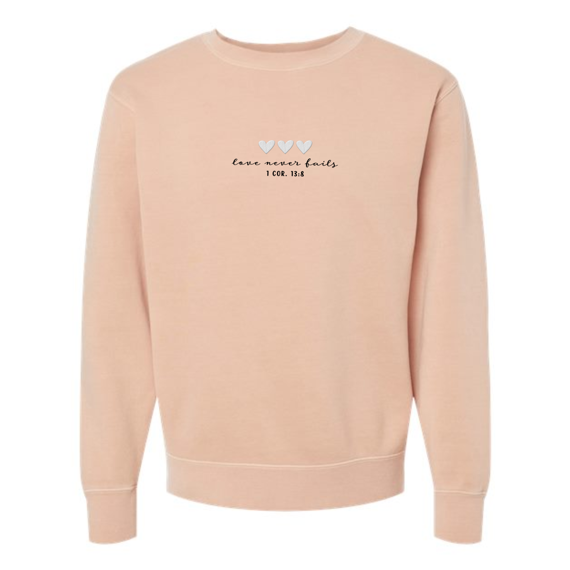 Scripted Pearl - Vente Sweat-shirt à imprimés – femme - Sweat-shirt Love Never Fails avec cœur brodé pour la Saint-Valentin5