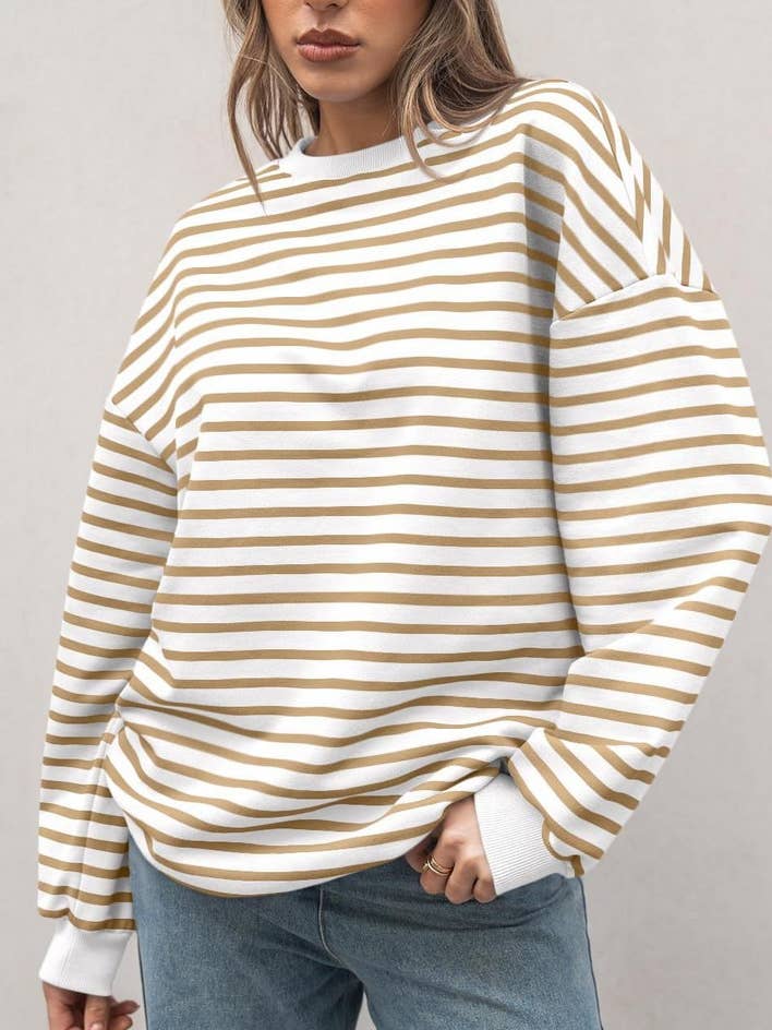 CWTBLL4009_STRIPED CREWNECK OVERSIZED SWEATSHIRT PULLOVER and other Purchase Wholesale oversized crewneck. Free Returns & Net 60 Terms on Faire trending on Faire.
