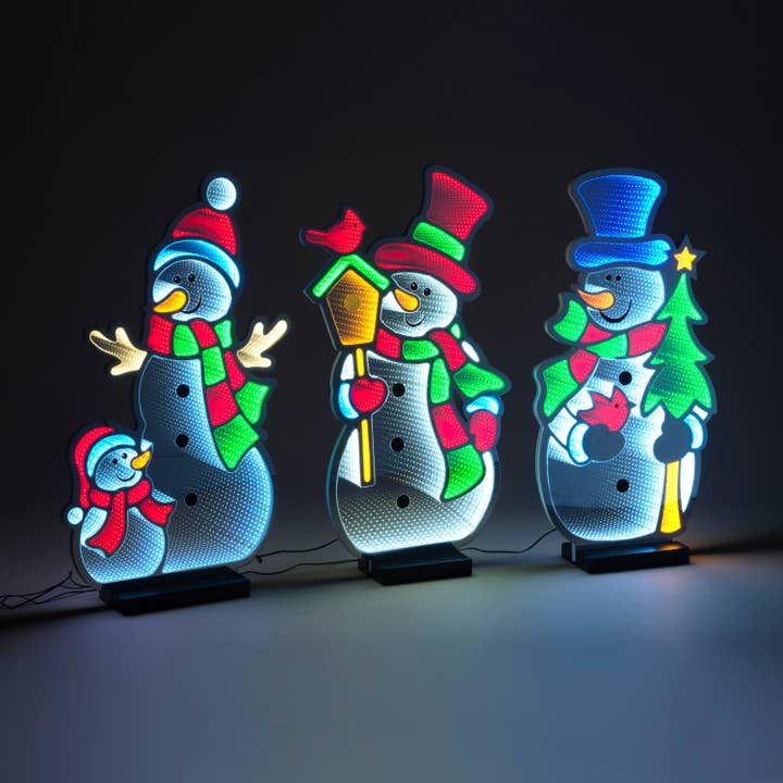 The Gerson Companies - Wholesale Christmas Decoration - Christmas 29.3"H UL Electric Christmas Snowman Infinity Mirr1