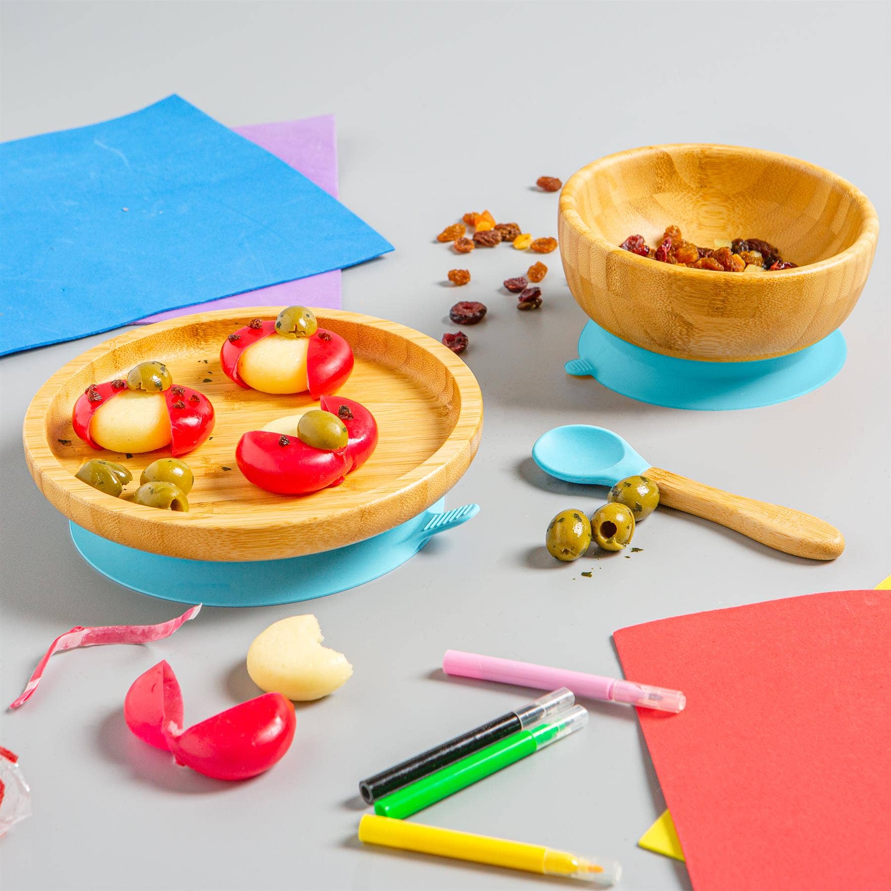 Rinkit Ltd – Engroshandel Middagstallerken – Børn og baby – Lille spisestue børn bambus suge rund plade14