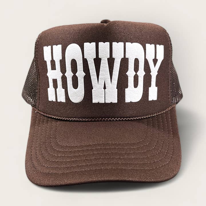 Big Howdy Foam Trucker Hat | Brown for wholesale by Happi Style