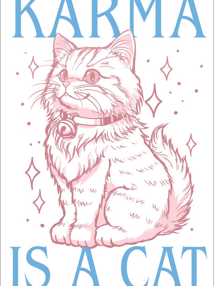 Karma Is A Cat Greet Tin Card for wholesale by Grindstore