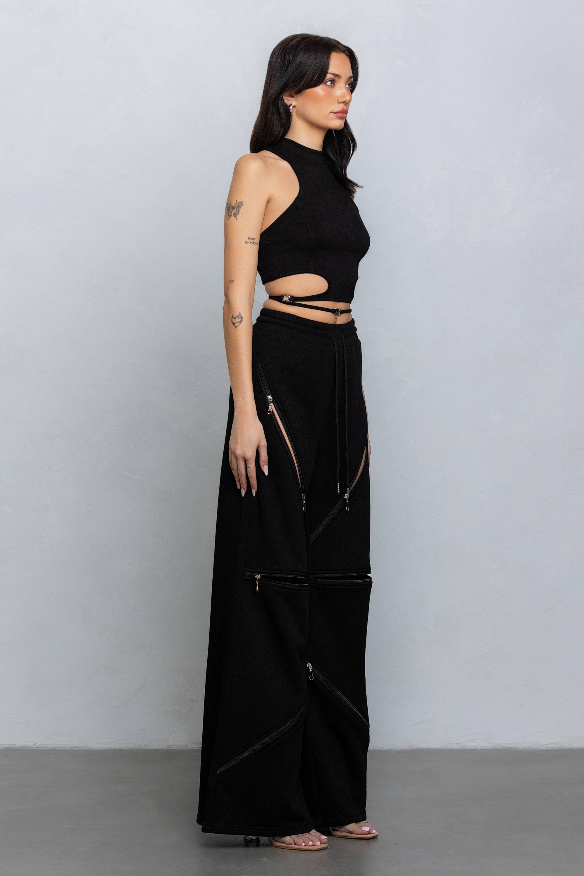 No Vacancy - Vente Pantalon – femme - Pantalon large en molleton avec détails zippés6