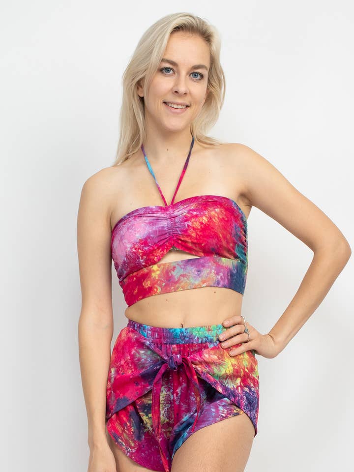 Ruched Keyhole Halter Top for wholesale by Lakhays Collection Inc.