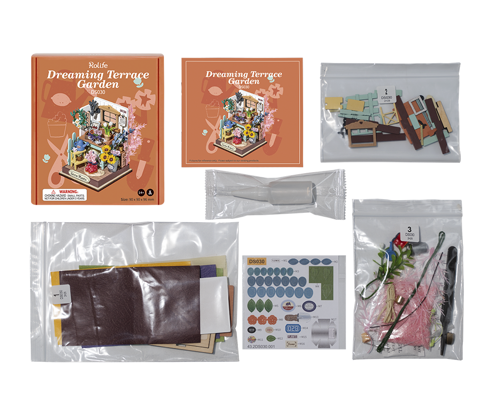 Robotime - Venta al por mayor Kit de manualidades - Kit DIY Rolife Mini Casa 3D Jardín en la Terraza Soñadora DS0306