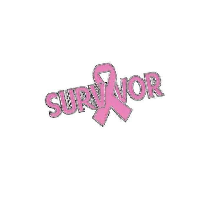 SILVER MOON BAY - Wholesale Lapel Pin/Button - Pink Ribbon Survivor/Supporter Enamel Pins Breast Cancer Awa3