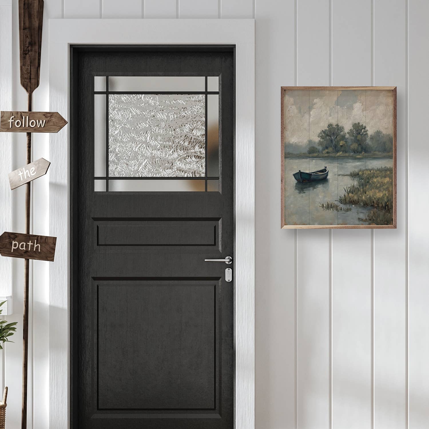 Kendrick Home - Wholesale Wood Wall Art - Boat On The Lake2