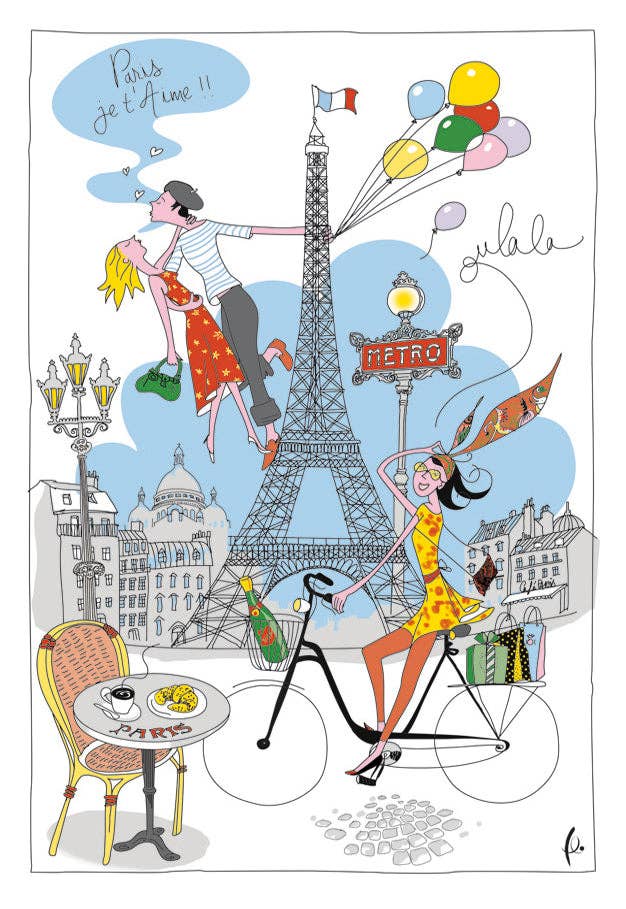 Clémentine Boutique - Wholesale Tea Towel - Morning in Paris Tea Towel0