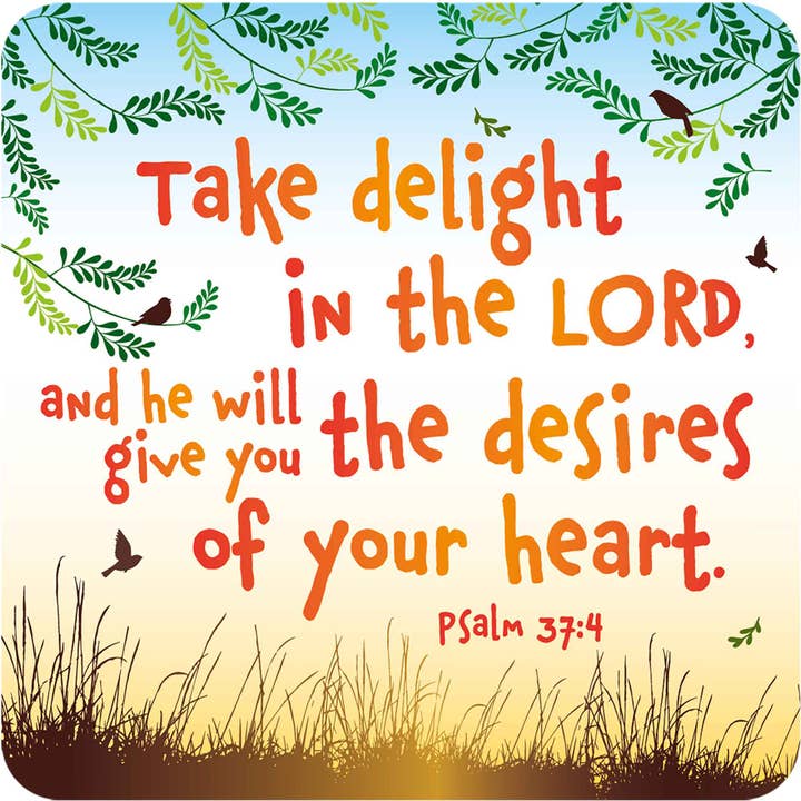 Just Cards Direct - Wholesale Coasters - Take Delight in the Lord - Christian Coaster