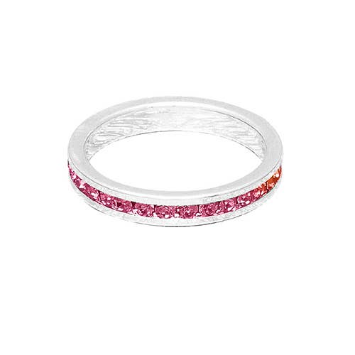 Maya J - Vente Anneau/bague à empiler - Bague Empilable en Plaqué Or 14K avec Pierre de Naissance - Simple / Recharge21