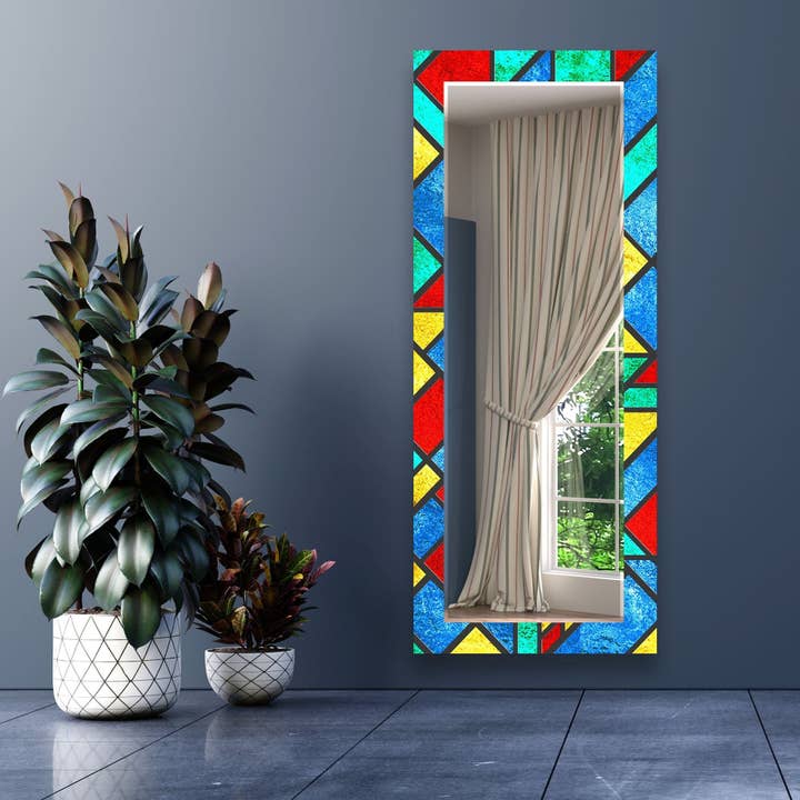 Stained Tempered Glass Wall Mirror for wholesale by MyPhotostation