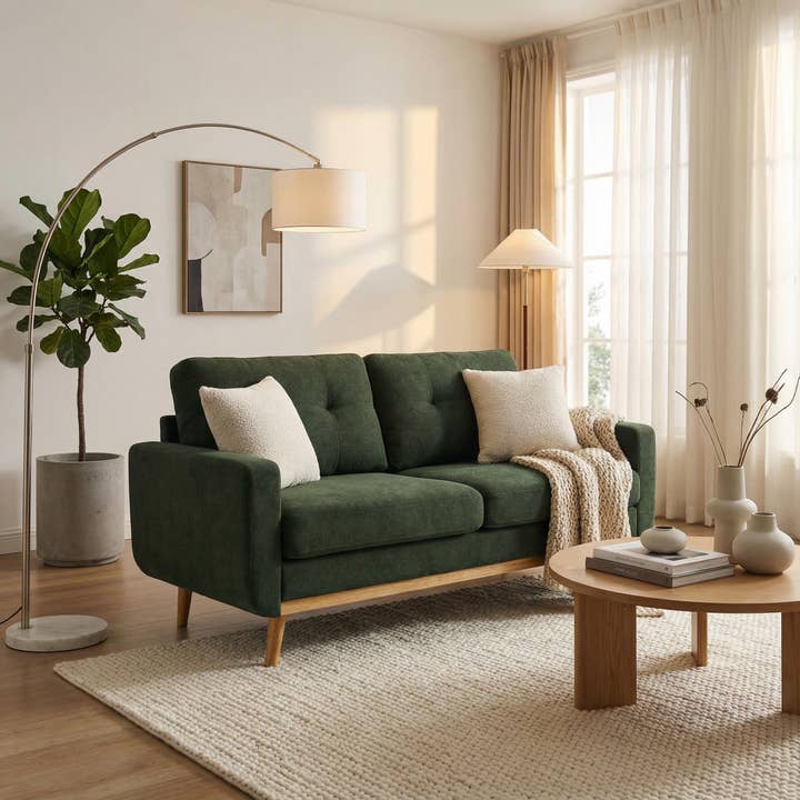 39F Inc. - Vente Canapés - Canapé d'appoint capitonné de 67,7 pouces de style mi-siècle avec pieds en bois37