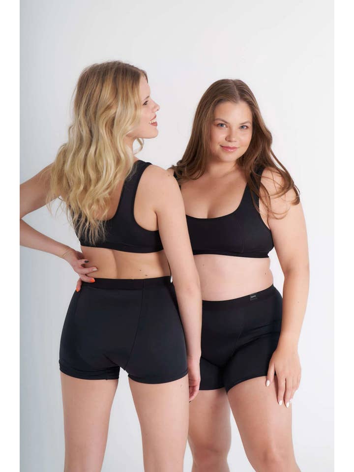 Zwart ELLA super absorberende menstruatieboxershort voor groothandel op Faire5