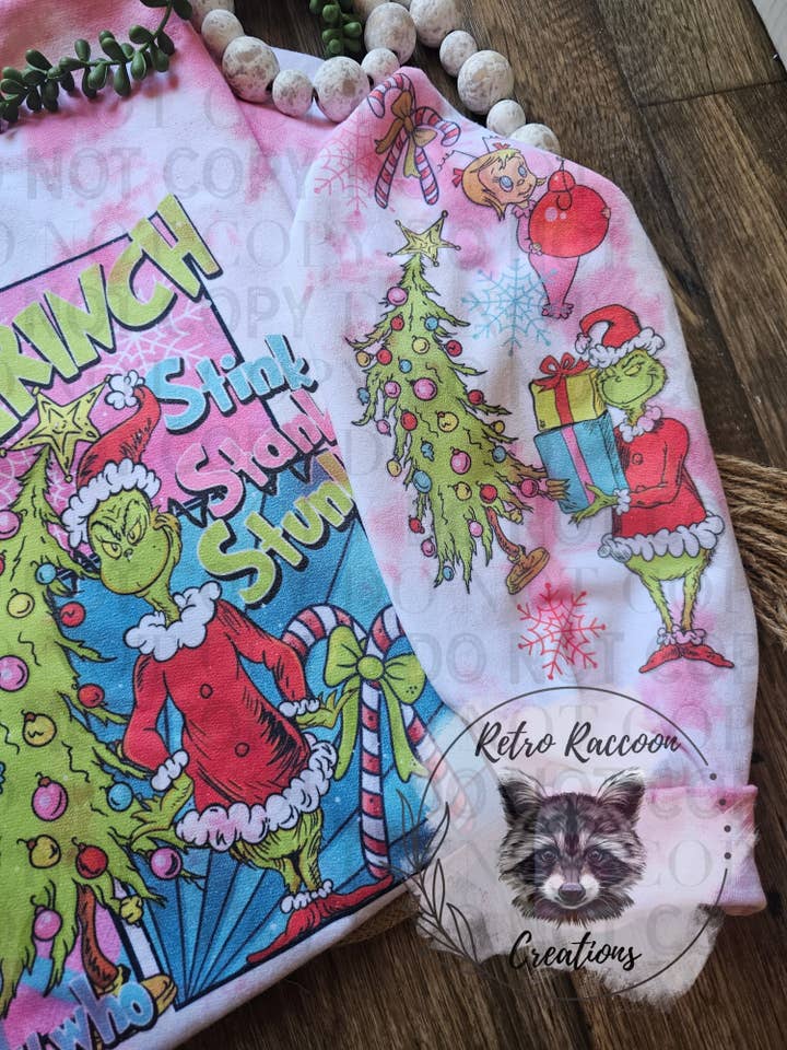 Retro Raccoon Creations - Wholesale Graphic Sweatshirt - Unisex - Pink Christmas