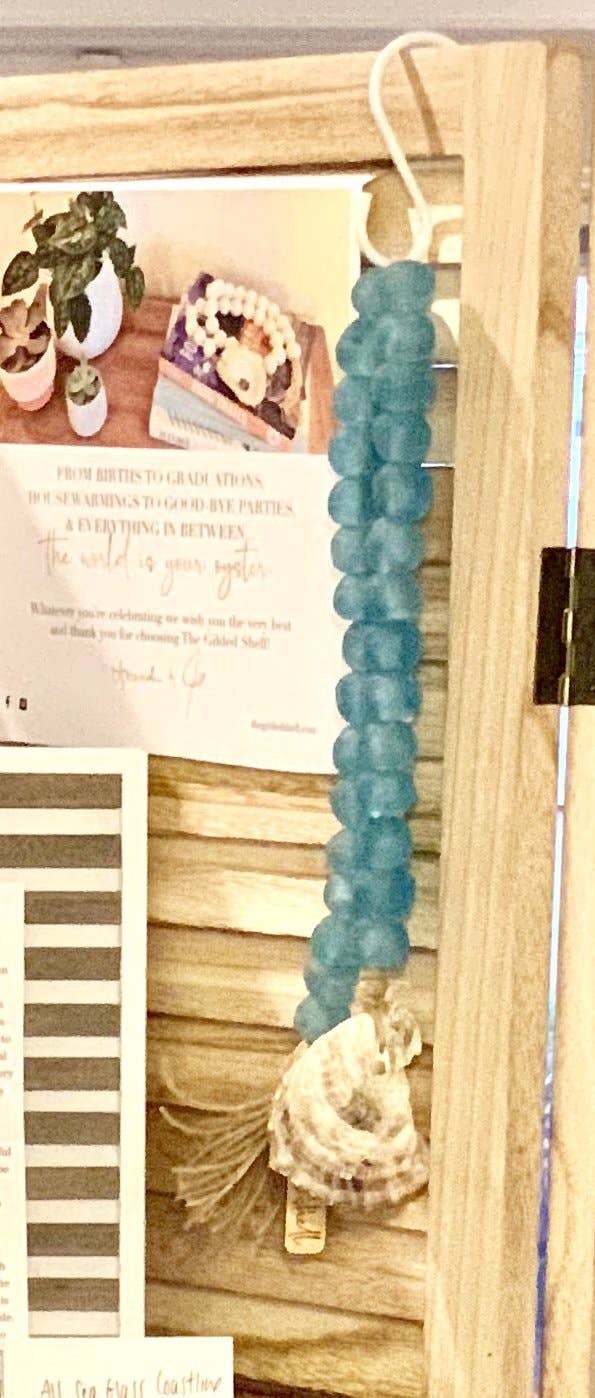 The Gilded Shell - Wholesale Decorative Tassel/Wall Drop - The Coastline - Sea Glass1