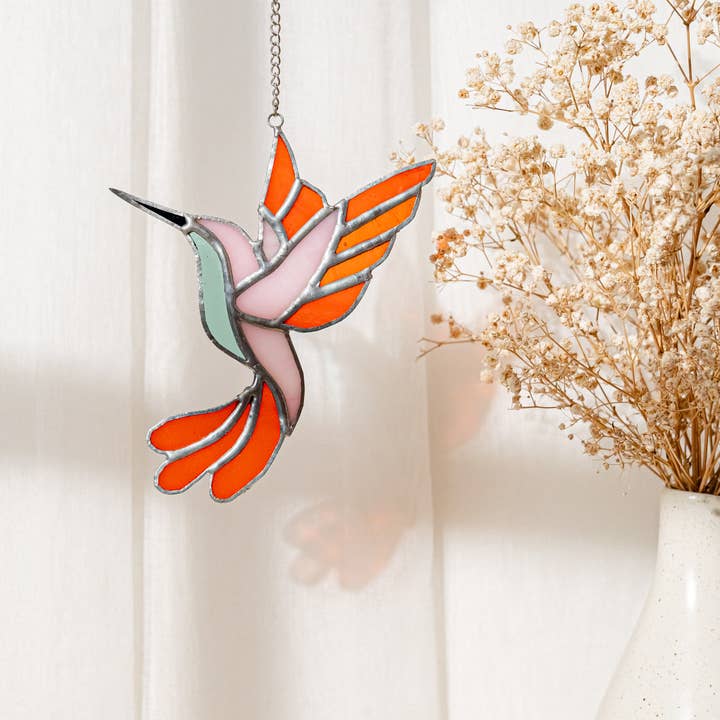 MondoBellissimo - Wholesale Suncatcher - Stained Glass Hummingbird Sun Catcher F35