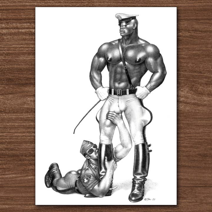 Tom of Finland Postcard "BOOT LICKER" (Gay, Queer, LGBTQ) for wholesale by Peachy Kings / Kweer Cards