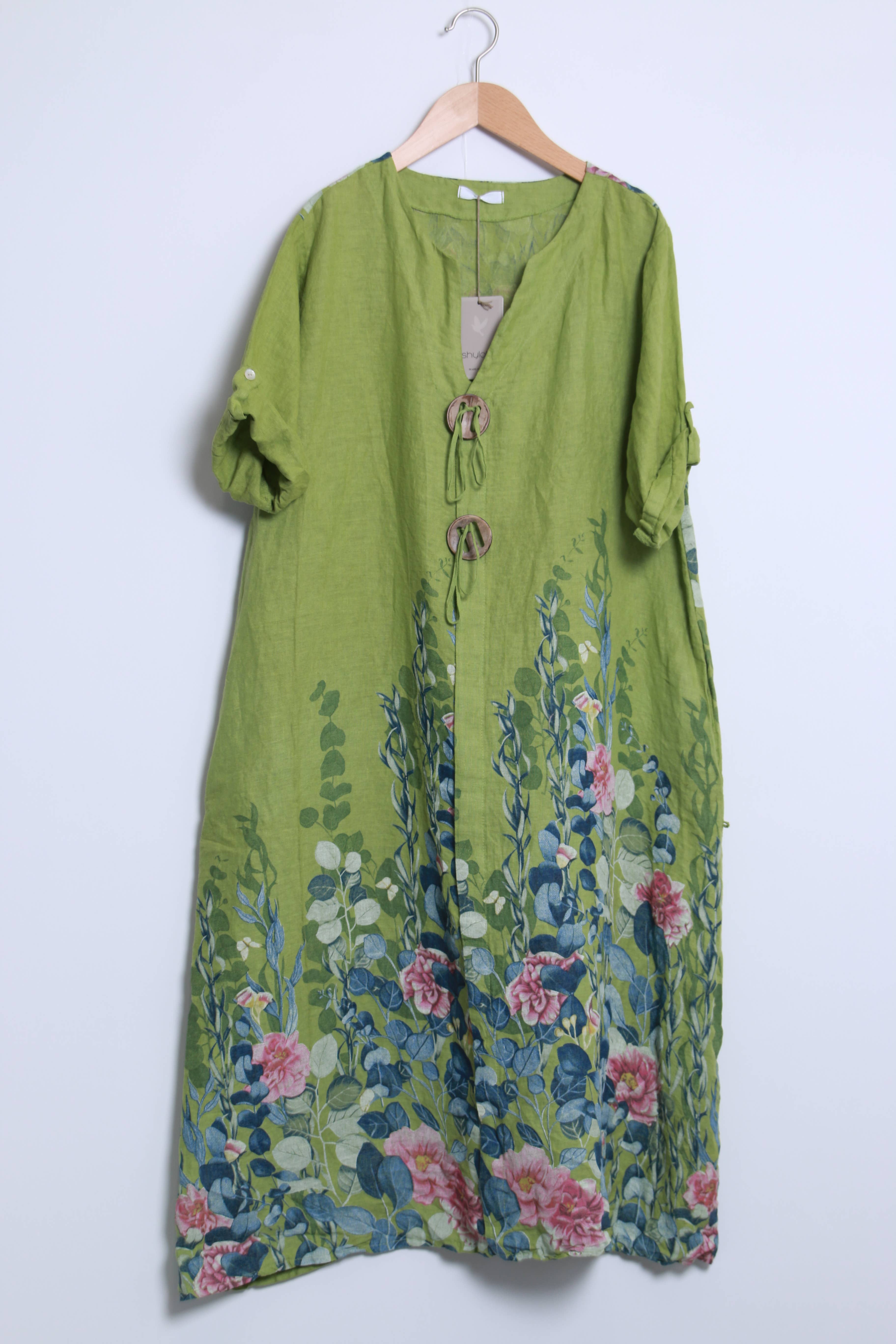 Shyloh - Vente Robe – femme - Robe en lin à imprimé fleuri et 2 boutons 1495526