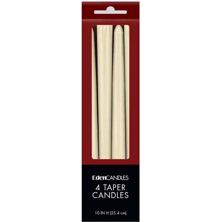 Eden Candles / David Oreck Candles - Wholesale Tapered candle/candlestick - Taper Dinner Candles, Set of 4 - 10 Inch - Ivory