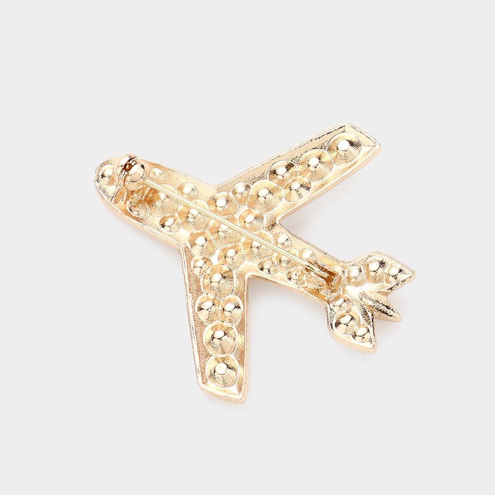 Sensibling Corp. - Wholesale Brooch - Stone Embellished Airplane Pin Brooch1