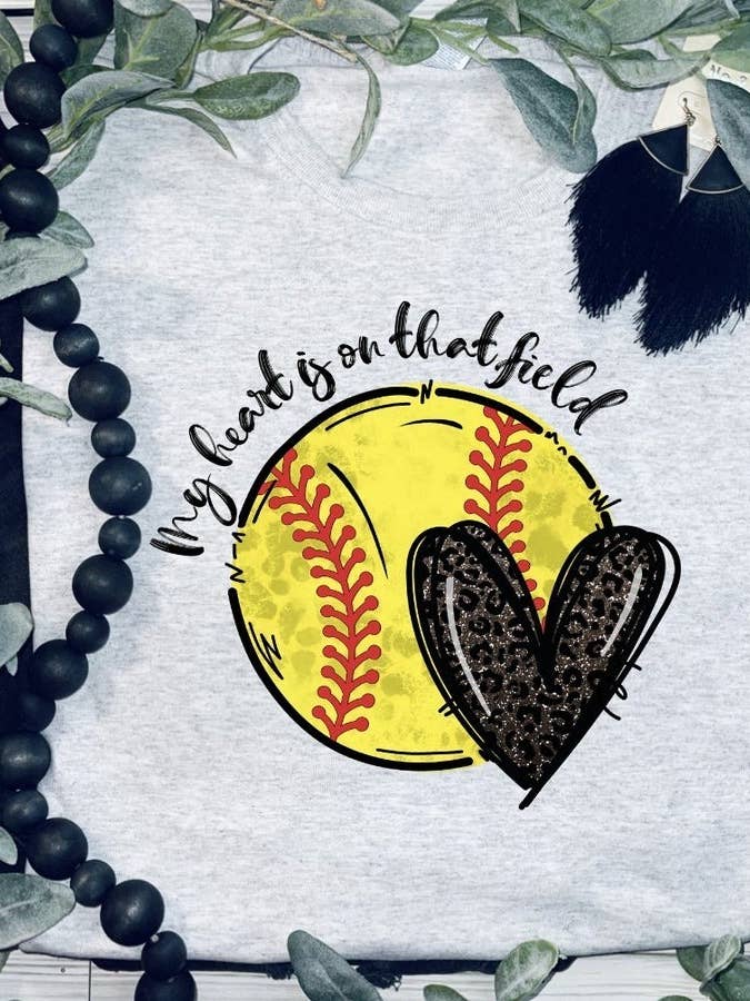 My heart is on that field Softball (Gildan Mock-Up) for wholesale by 1/2 Penny Wholesale
