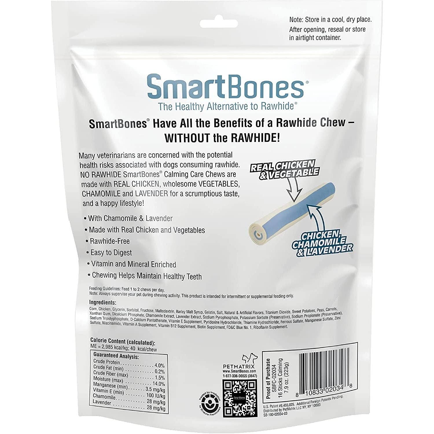 Elite Pet Distributors – wholesale Godis - Hund – Smartbones Calming Care Tuggpinnar 16-pack6