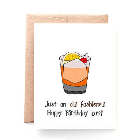 Yellow Daisy Paper Co. - Wholesale Birthday Card - Old Fashioned Happy Birthday Card, Punny