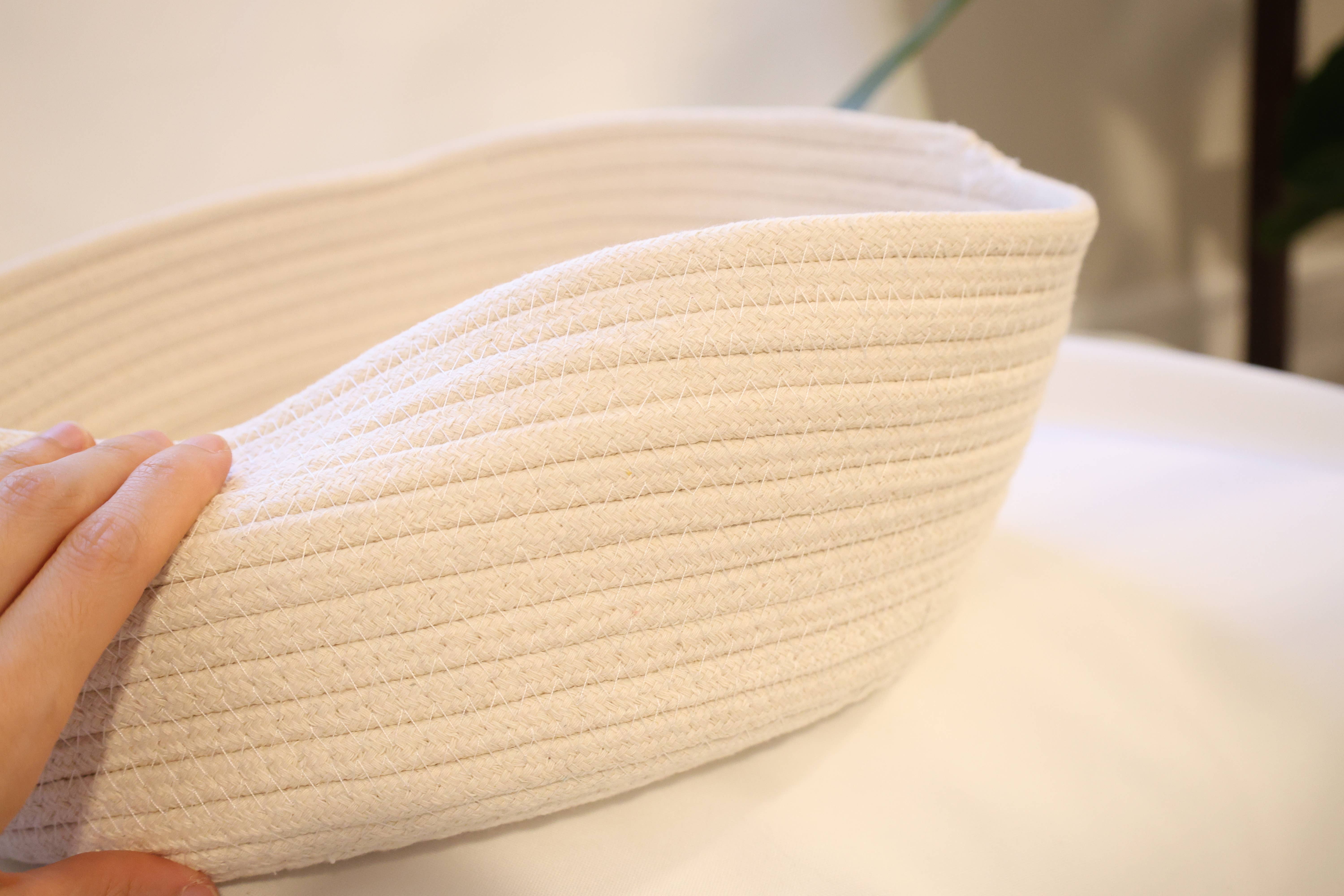 Monli Handcrafted Pet Toys - Wholesale Basket - Handmade Sustainable Natural White Cotton Rope Basket1